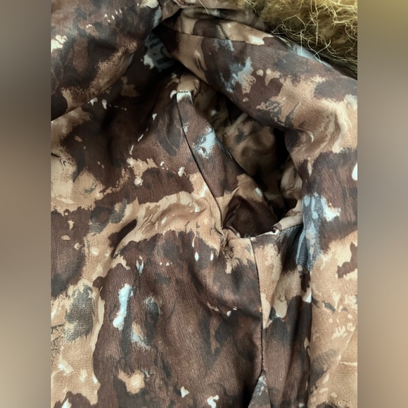 Vintage Brown Genuine Leather Coat with Faux Fur Stripes – Very Nice Condition - Picture 12 of 13